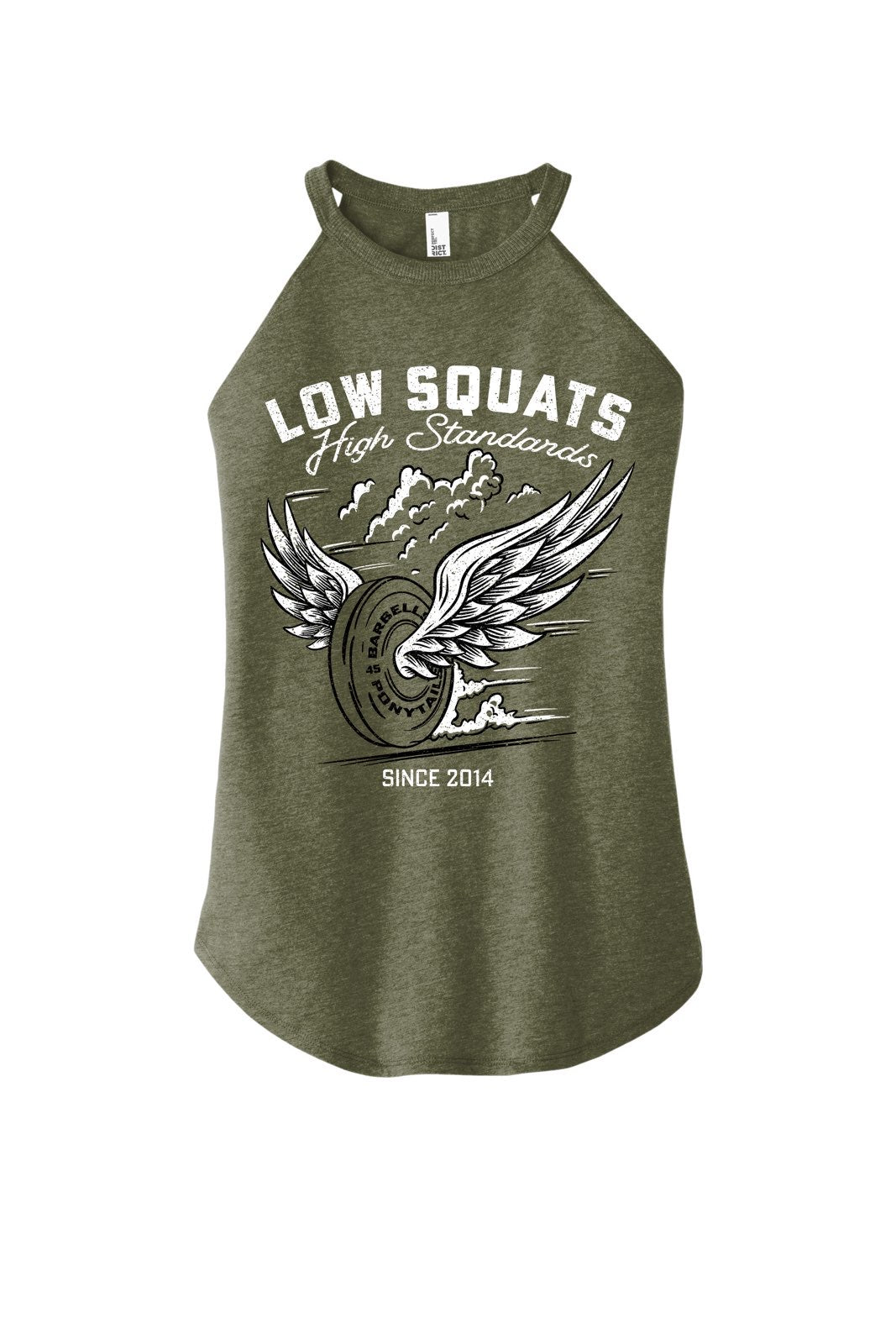 Barbells and Ponytails Flowy High Neck Tank