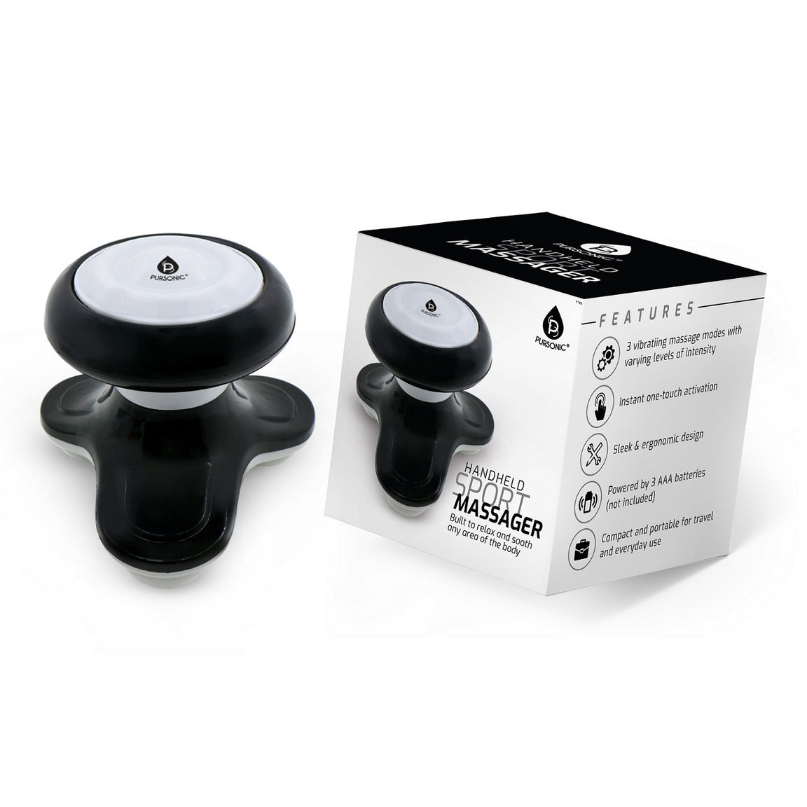 Pursonic Handheld Electric Sport Massager - Black